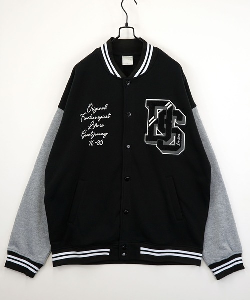 Burner（バーナー）の「【GROOVY STORE】ビッグサイズ スウェット ドットスタジャン 裏起毛（スタジャン・メンズ・スミクロ/ネイビー/ブラック・M/L/LL）」の5枚目の写真