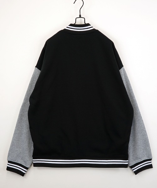 Burner（バーナー）の「【GROOVY STORE】ビッグサイズ スウェット ドットスタジャン 裏起毛（スタジャン・メンズ・スミクロ/ネイビー/ブラック・M/L/LL）」の6枚目の写真