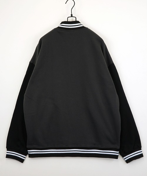 Burner（バーナー）の「【GROOVY STORE】ビッグサイズ スウェット ドットスタジャン 裏起毛（スタジャン・メンズ・スミクロ/ネイビー/ブラック・M/L/LL）」の8枚目の写真
