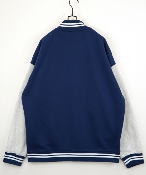 Burner（バーナー）の「【GROOVY STORE】ビッグサイズ スウェット ドットスタジャン 裏起毛（スタジャン・メンズ・スミクロ/ネイビー/ブラック・M/L/LL）」の11枚目の写真