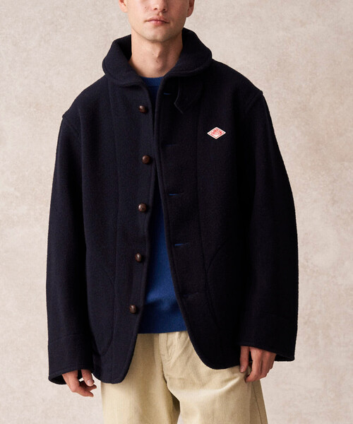 MEN'S WOOL PILE ROUND COLLAR JACKET（カバーオール）｜DANTON