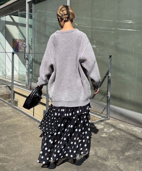 CIAOPANIC(チャオパニック)の「ドットプリーツティアードスカート(スカート・レディース・オフホワイト/ブラック/ベージュ・ONE SIZE)」の22枚目の写真