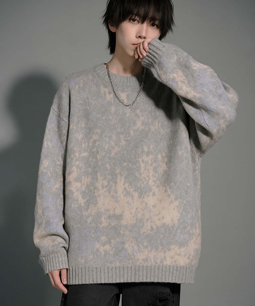 VIBGYOR（ヴィブジョー）の「【Korea Select】 ブラッシュニット（CN）（ニット/セーター・メンズ・ブラウン/グレー・FREE）」の2枚目の写真