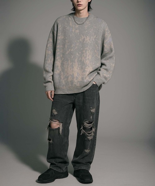 VIBGYOR（ヴィブジョー）の「【Korea Select】 ブラッシュニット（CN）（ニット/セーター・メンズ・ブラウン/グレー・FREE）」の17枚目の写真