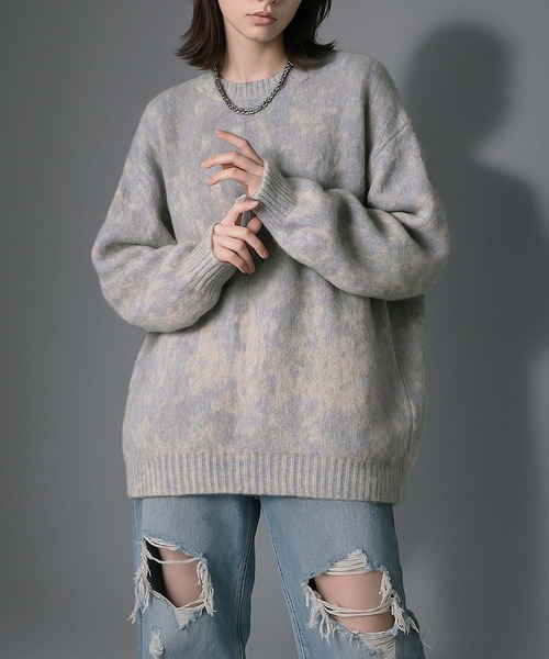 VIBGYOR（ヴィブジョー）の「【Korea Select】 ブラッシュニット（CN）（ニット/セーター・メンズ・ブラウン/グレー・FREE）」の15枚目の写真