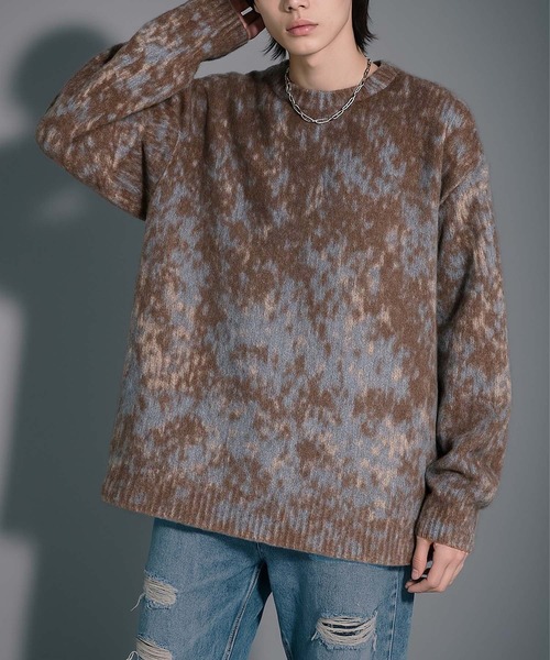 VIBGYOR（ヴィブジョー）の「【Korea Select】 ブラッシュニット（CN）（ニット/セーター・メンズ・ブラウン/グレー・FREE）」の10枚目の写真