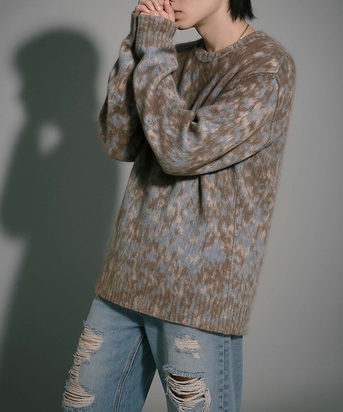 VIBGYOR（ヴィブジョー）の「【Korea Select】 ブラッシュニット（CN）（ニット/セーター・メンズ・ブラウン/グレー・FREE）」の9枚目の写真