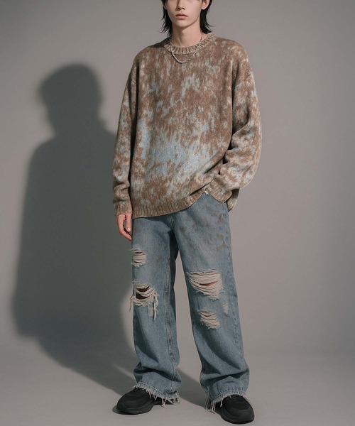 VIBGYOR（ヴィブジョー）の「【Korea Select】 ブラッシュニット（CN）（ニット/セーター・メンズ・ブラウン/グレー・FREE）」の8枚目の写真