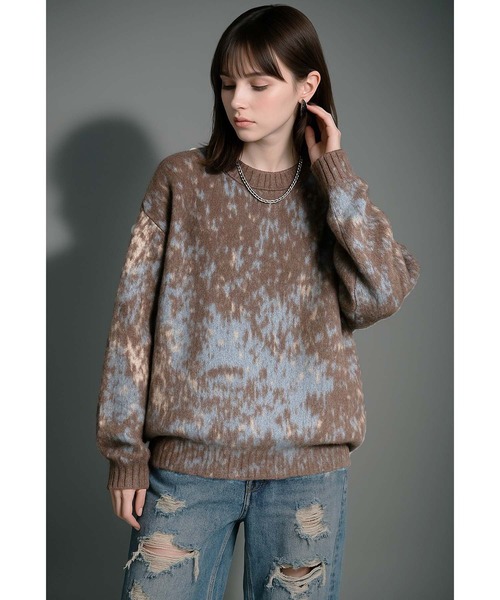 VIBGYOR（ヴィブジョー）の「【Korea Select】 ブラッシュニット（CN）（ニット/セーター・メンズ・ブラウン/グレー・FREE）」の6枚目の写真