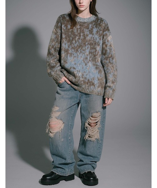 VIBGYOR（ヴィブジョー）の「【Korea Select】 ブラッシュニット（CN）（ニット/セーター・メンズ・ブラウン/グレー・FREE）」の5枚目の写真