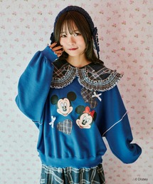 kutir | 【クティールとレトロ】Disney/ディズニー ミッキーマウス&ミニーマウス/ハートパッチワークメロースウェット(スウェット)