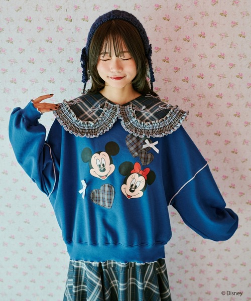 kutir（クティール）の「【クティールとレトロ】Disney/ディズニー　ミッキーマウス＆ミニーマウス／ハートパッチワークメロースウェット（スウェット・レディース・イエロー/レッド/ブルー・FREE）」の18枚目の写真