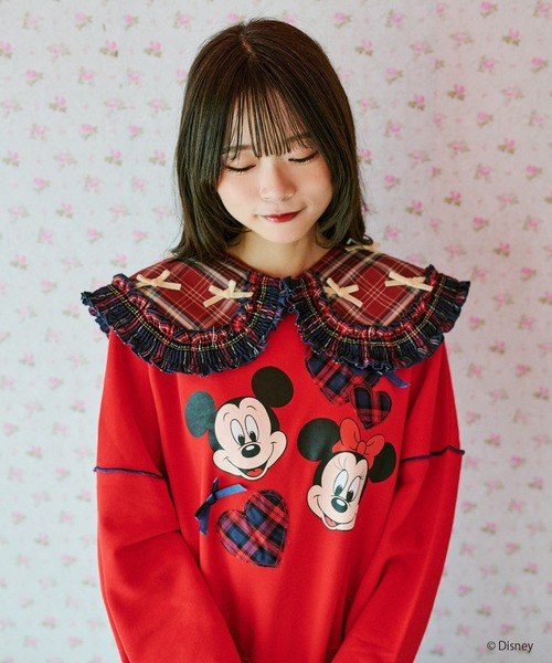 kutir（クティール）の「【クティールとレトロ】Disney/ディズニー　ミッキーマウス＆ミニーマウス／ハートパッチワークメロースウェット（スウェット・レディース・イエロー/レッド/ブルー・FREE）」の19枚目の写真