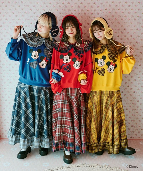 kutir（クティール）の「【クティールとレトロ】Disney/ディズニー　ミッキーマウス＆ミニーマウス／ハートパッチワークメロースウェット（スウェット・レディース・イエロー/レッド/ブルー・FREE）」の15枚目の写真