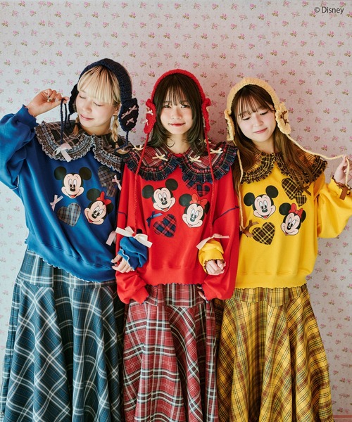 kutir（クティール）の「【クティールとレトロ】Disney/ディズニー　ミッキーマウス＆ミニーマウス／ハートパッチワークメロースウェット（スウェット・レディース・イエロー/レッド/ブルー・FREE）」の16枚目の写真