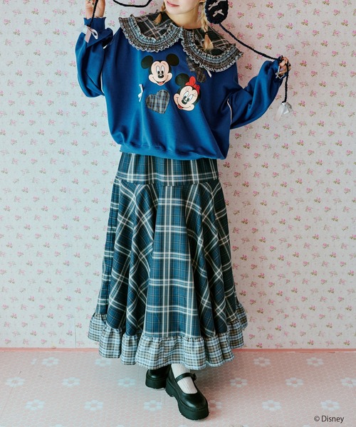 kutir（クティール）の「【クティールとレトロ】Disney/ディズニー　ミッキーマウス＆ミニーマウス／ハートパッチワークメロースウェット（スウェット・レディース・イエロー/レッド/ブルー・FREE）」の4枚目の写真