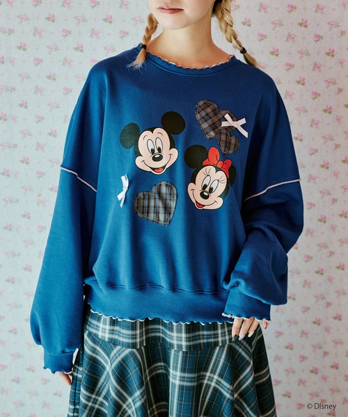 kutir（クティール）の「【クティールとレトロ】Disney/ディズニー　ミッキーマウス＆ミニーマウス／ハートパッチワークメロースウェット（スウェット・レディース・イエロー/レッド/ブルー・FREE）」の13枚目の写真