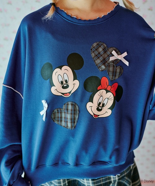 kutir（クティール）の「【クティールとレトロ】Disney/ディズニー　ミッキーマウス＆ミニーマウス／ハートパッチワークメロースウェット（スウェット・レディース・イエロー/レッド/ブルー・FREE）」の12枚目の写真
