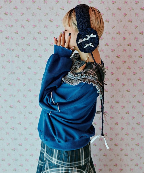 kutir（クティール）の「【クティールとレトロ】Disney/ディズニー　ミッキーマウス＆ミニーマウス／ハートパッチワークメロースウェット（スウェット・レディース・イエロー/レッド/ブルー・FREE）」の8枚目の写真