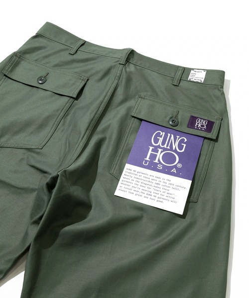 GUNG HO（ガンホー）の「GUNG HO/ ガンホー　BACK STAIN 4POCKETS WIDE FATIGUE TROUSER（その他パンツ・メンズ・オリーブ・MEDIUM/LARGE/X-LARGE）」の9枚目の写真