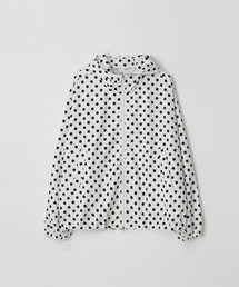 RONRON（ロンロン）の「HOODED WINDBREAKER JUMPER WHITE BLACK DOT（ナイロンジャケット）」