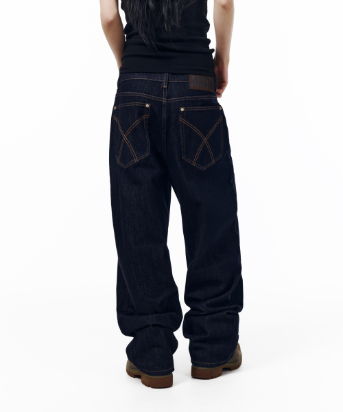 AAKAM（アーカム）の「Oblique Button Denim Pants (Dark Blue)（デニムパンツ・レディース・その他・1/2）」の10枚目の写真