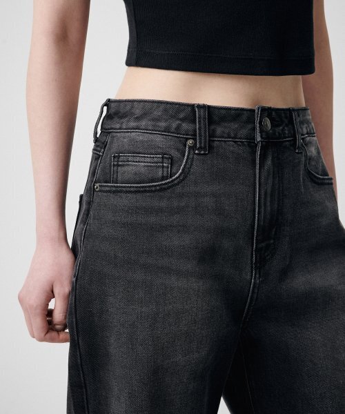 MUSINSA STANDARD WOMAN（ムシンサスタンダードウーマン）の「[クールタンダード] ウィメンズ ワイドデニムパンツ [ウォッシュドブラック]（デニムパンツ・レディース・その他・30/24/25/26/27/28/29）」の4枚目の写真