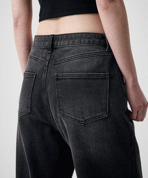 MUSINSA STANDARD WOMAN（ムシンサスタンダードウーマン）の「[クールタンダード] ウィメンズ ワイドデニムパンツ [ウォッシュドブラック]（デニムパンツ・レディース・その他・30/24/25/26/27/28/29）」の5枚目の写真