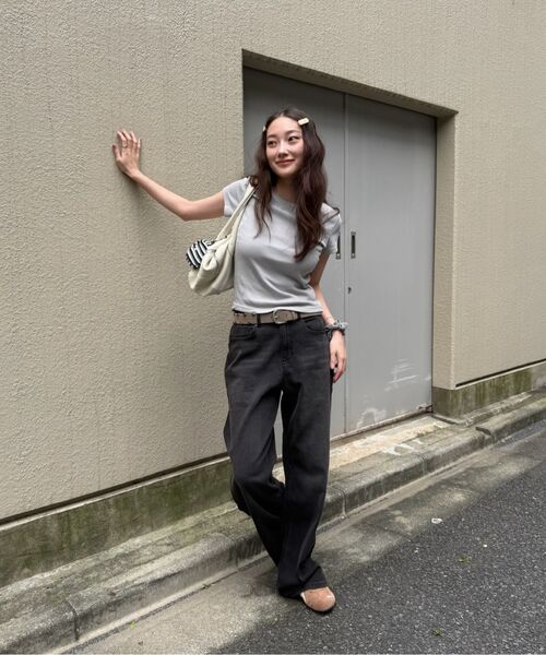 MUSINSA STANDARD WOMAN（ムシンサスタンダードウーマン）の「[クールタンダード] ウィメンズ ワイドデニムパンツ [ウォッシュドブラック]（デニムパンツ・レディース・その他・30/24/25/26/27/28/29）」の7枚目の写真