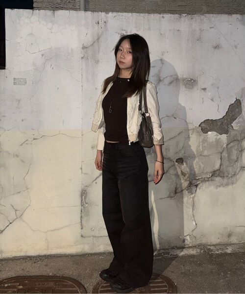 MUSINSA STANDARD WOMAN（ムシンサスタンダードウーマン）の「[クールタンダード] ウィメンズ ワイドデニムパンツ [ウォッシュドブラック]（デニムパンツ・レディース・その他・30/24/25/26/27/28/29）」の17枚目の写真