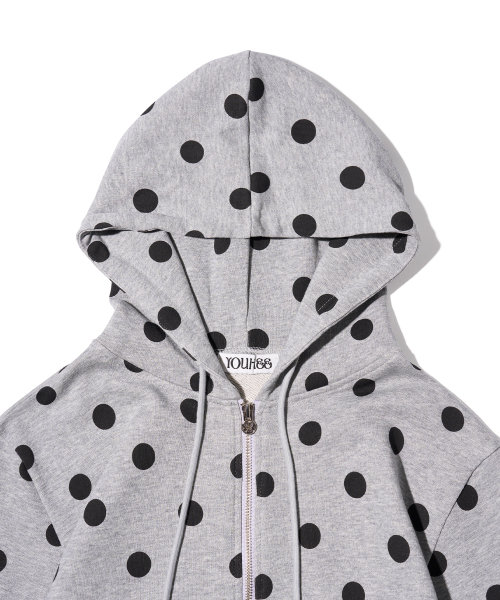 YOUHEE（ユヒ）の「PETITE PATTERN HOOD ZIP-UP MELANGE GREY（パーカー・レディース・その他・SMALL/MEDIUM）」の6枚目の写真