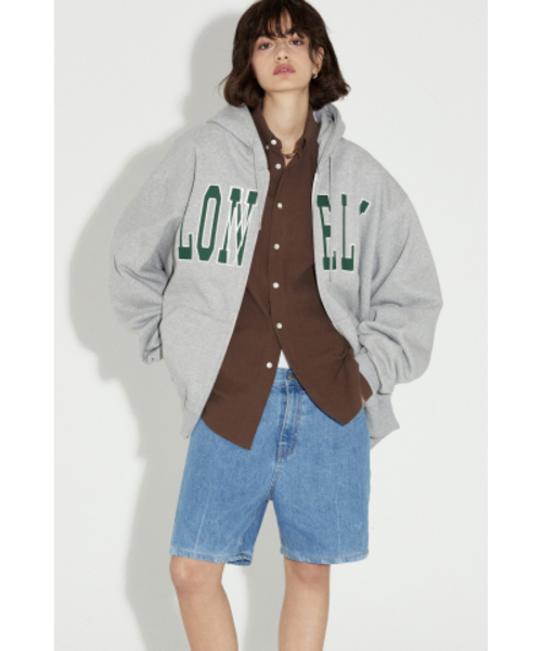 NOHANT(ノアン)の「LONELY/LOVELY SALT WASHING HOODIE ZIP-UP ASH GRAY(パーカー・レディース・ライトグレー・LARGE/SMALL/MEDIUM)」の1枚目の写真