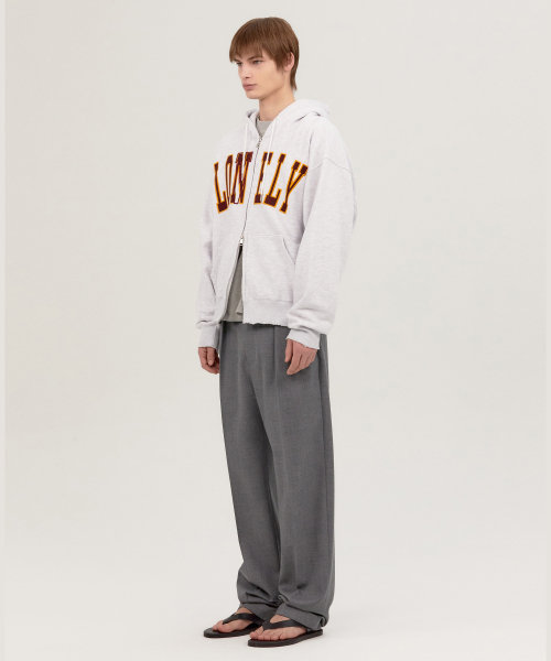 NOHANT(ノアン)の「LONELY/LOVELY SALT WASHING HOODIE ZIP-UP ASH GRAY(パーカー・レディース・ライトグレー・LARGE/SMALL/MEDIUM)」の5枚目の写真