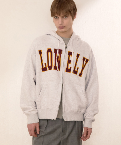 NOHANT(ノアン)の「LONELY/LOVELY SALT WASHING HOODIE ZIP-UP ASH GRAY(パーカー・レディース・ライトグレー・LARGE/SMALL/MEDIUM)」の7枚目の写真