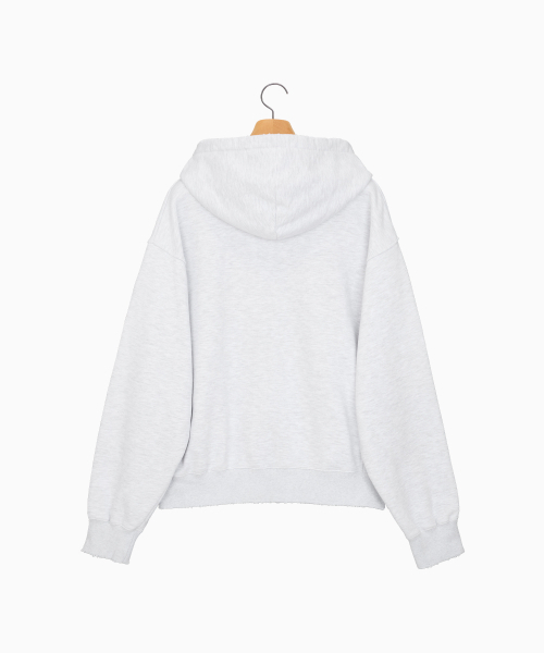 NOHANT(ノアン)の「LONELY/LOVELY SALT WASHING HOODIE ZIP-UP ASH GRAY(パーカー・レディース・ライトグレー・LARGE/SMALL/MEDIUM)」の10枚目の写真