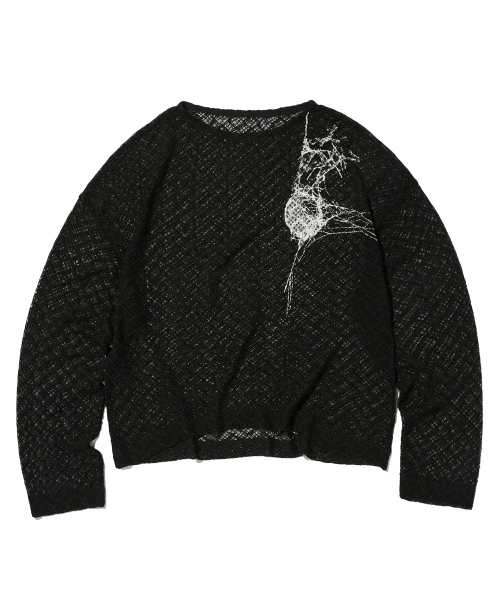 Spider Mesh Knit (black) — трикотажная кофта сетка, черный