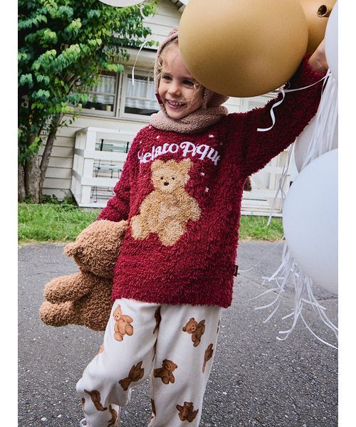 HOLIDAY】【KIDS】ベア柄ネルロングパンツ（ルームウェア/パジャマ