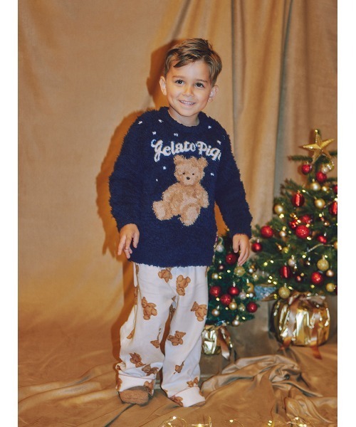 ジェラートピケ HOLIDAY ベア柄ネルシャツ ネルロングパンツセット gelato pique（ジェラートピケ） gelato pique HOLIDAY ベア柄
