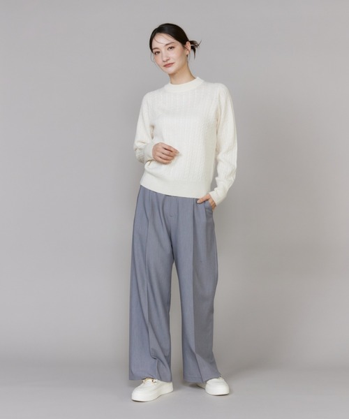 ケーブル柄アルパカニット（ニット/セーター）｜I.T.'S international