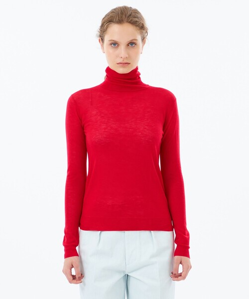 MACKINTOSH PHILOSOPHY(マッキントッシュ フィロソフィー)の「【WEB&一部店舗限定】ファインウールハイゲージタートルニット(ニット/セーター・レディース・レッド系その他/ブラウン・38)」の4枚目の写真