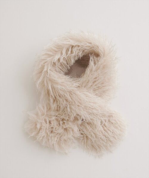 natural couture（ナチュラルクチュール）の「プードルファーティペット（ストール/ショール・レディース・ピンク/ブラウン/アイボリー/グレイッシュベージュ・FREE）」の6枚目の写真