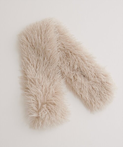 natural couture（ナチュラルクチュール）の「プードルファーティペット（ストール/ショール・レディース・ピンク/ブラウン/アイボリー/グレイッシュベージュ・FREE）」の7枚目の写真