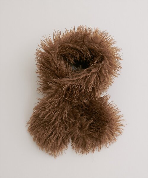 natural couture（ナチュラルクチュール）の「プードルファーティペット（ストール/ショール・レディース・ピンク/ブラウン/アイボリー/グレイッシュベージュ・FREE）」の12枚目の写真