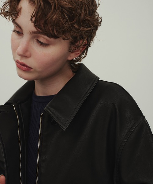 Leather Blouson/フェイクレザーバルーンショートブルゾン（ブルゾン