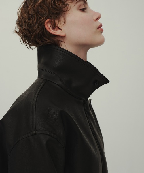 Leather Blouson/フェイクレザーバルーンショートブルゾン（ブルゾン