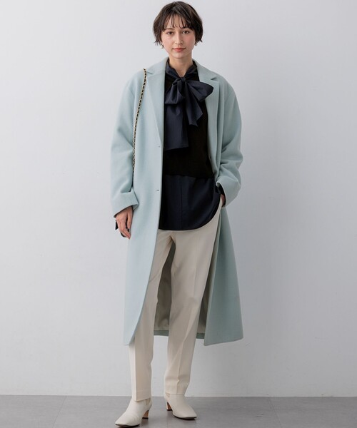 23区（ニジュウサンク）の「ウールモッサ チェスターコート（チェスターコート・レディース・ライトグレー系/スカイブルー系/ピンク系・38）」の5枚目の写真