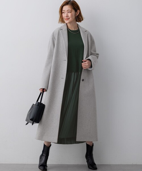 23区（ニジュウサンク）の「ウールモッサ チェスターコート（チェスターコート・レディース・ライトグレー系/スカイブルー系/ピンク系・38）」の17枚目の写真