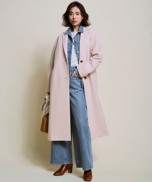 23区（ニジュウサンク）の「ウールモッサ チェスターコート（チェスターコート・レディース・ライトグレー系/スカイブルー系/ピンク系・38）」の15枚目の写真