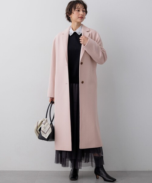 23区（ニジュウサンク）の「ウールモッサ チェスターコート（チェスターコート・レディース・ライトグレー系/スカイブルー系/ピンク系・38）」の13枚目の写真