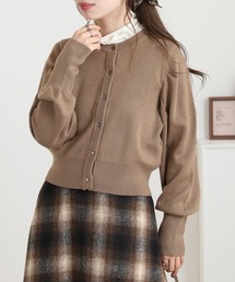 EGLANTINE ウール混パフスリーブニットカーディガン